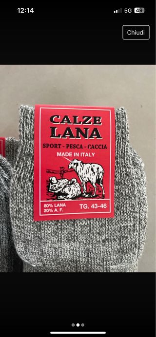 Calze Lana 6 paia TG. 38/42 o 43-46 Made in Italy
