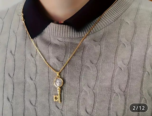 Collar Llave Medalla San Benito.