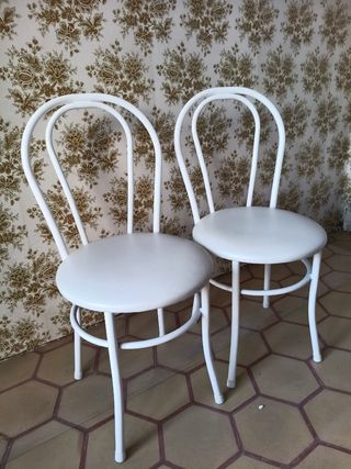 Juego de 2 sillas de cocina blancas