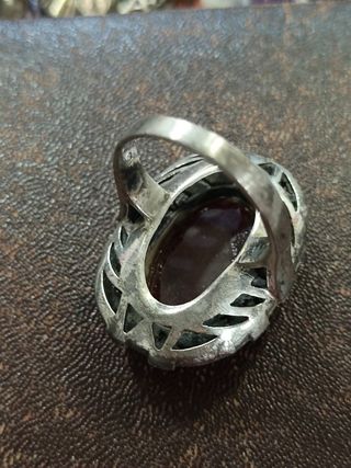 Anillo Plata Ley con Piedra Roja