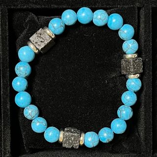 Pulsera Turquesa con Piedra Volcánica