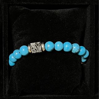 Pulsera Turquesa con Piedra Volcánica