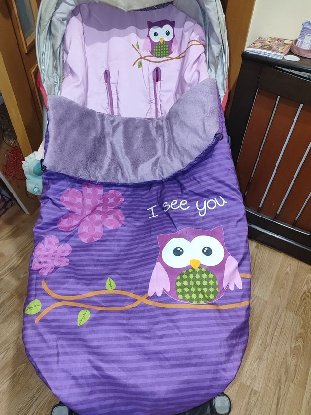 Saco para carrito de bebé con búhos