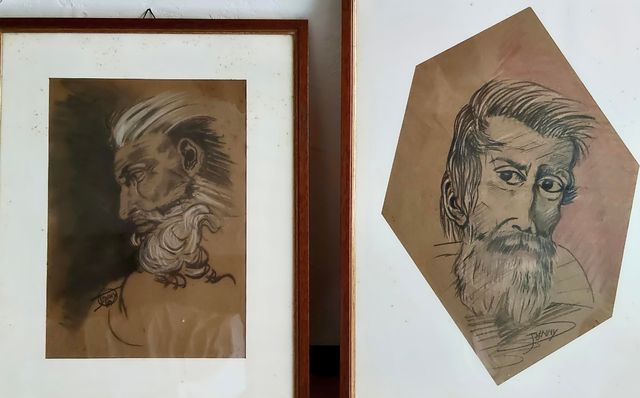 ,N. 2 Disegni tecnica mista fine anni 80