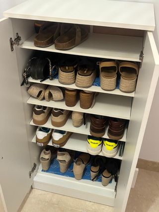 Mueble zapatero madera blanco