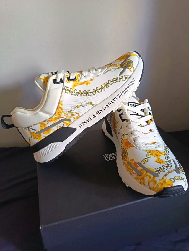Versace Jeans Couture Zapatillas Blancas Doradas