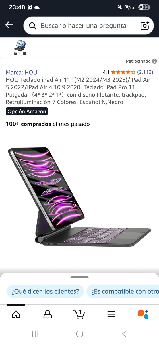 Teclado HOU iPad Air 11 M2/M3 Negro