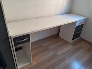 Escritorio moderno madera blanco y gris oscuro 