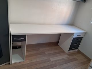 Escritorio moderno madera blanco y gris oscuro 