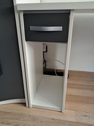 Escritorio moderno madera blanco y gris oscuro 