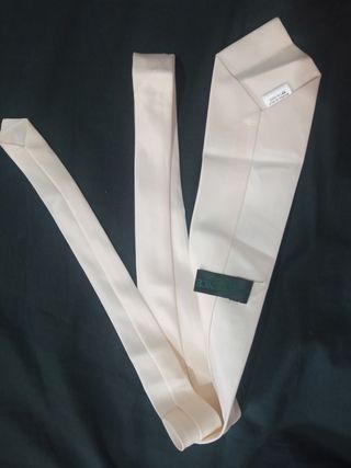 Corbata vintage marfil lisa