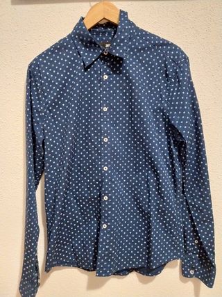 Camisa azul estampada