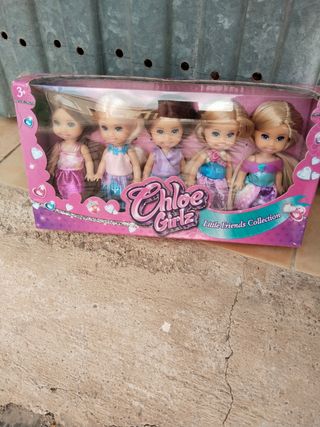 Set 5 Muñecas Chloe Girlz Pelo Largo
