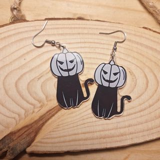 Pendientes Acero Calabaza Fantasma Halloween