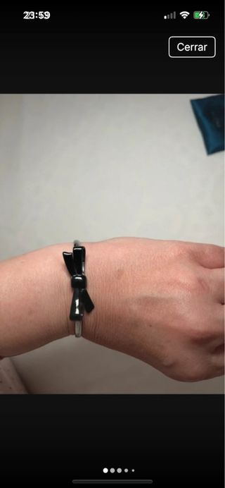 Pulsera Agatha Paris Lazo Negra y Plateada