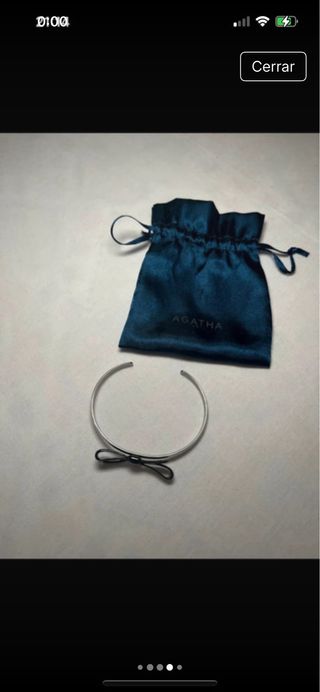 Pulsera Agatha Paris Lazo Negra y Plateada