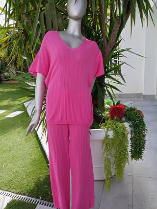 Conjunto rosa jersey y pantalón