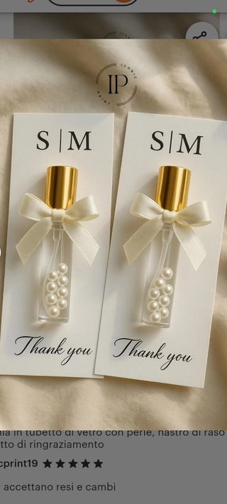 Profumini bomboniere oro e trasparenti