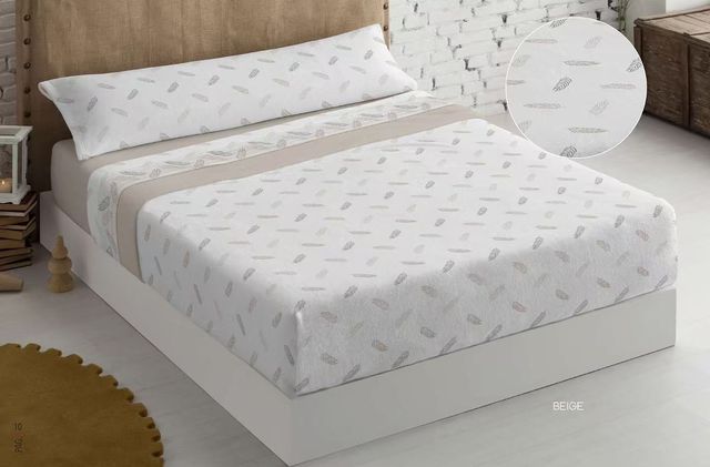 Juego Sábanas Coralina Gris/Blanco 100% Garantizad