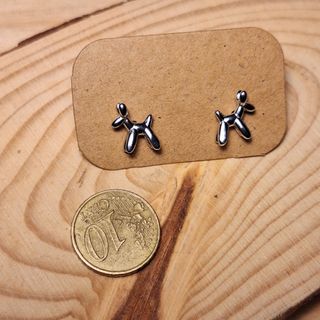 Pendientes perro globo acero