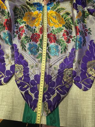 Traje de Fallera Brocado Dorado y Morado