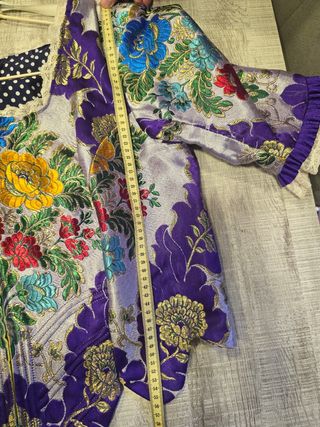Traje de Fallera Brocado Dorado y Morado