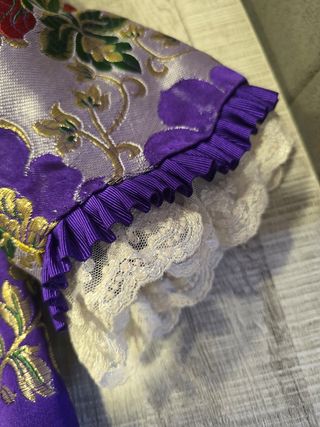 Traje de Fallera Brocado Dorado y Morado