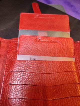 Cartera de piel Daviletto roja
