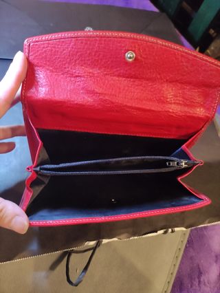 Cartera de piel Daviletto roja