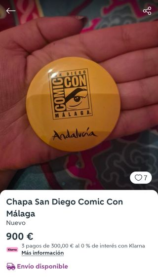 Reventa chapa Comic Con