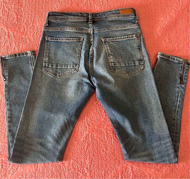 Zara Jeans Ajustados Azul EUR38