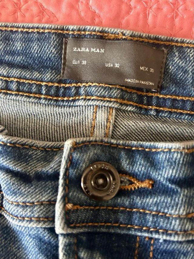 Zara Jeans Ajustados Azul EUR38
