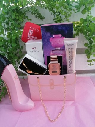Cesta Regalo Lujo Bolso y Perfume