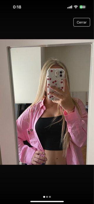 Camisa Zara Rosa Talla S