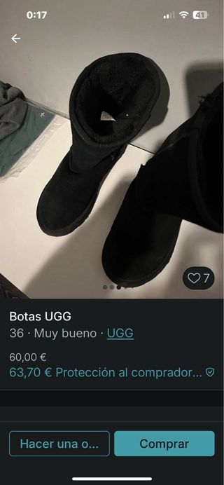 Botas UGG Negras Talla 36