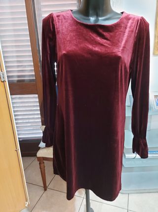 Vestito in velluto bordeaux