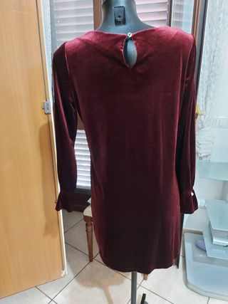 Vestito in velluto bordeaux