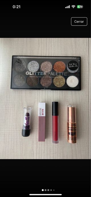 Kit Maquillaje Glitter Palette y Labiales
