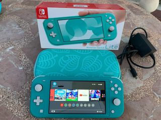 Nintendo Switch Lite Verde + funda+juego físico
