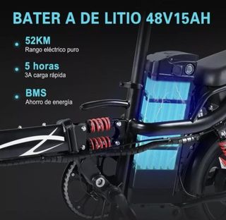 Bicicleta Eléctrica Plegable Negra