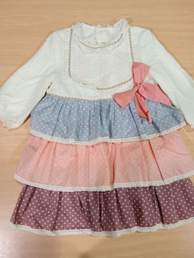 Vestido de volantes con lunares Azul de Colibrí