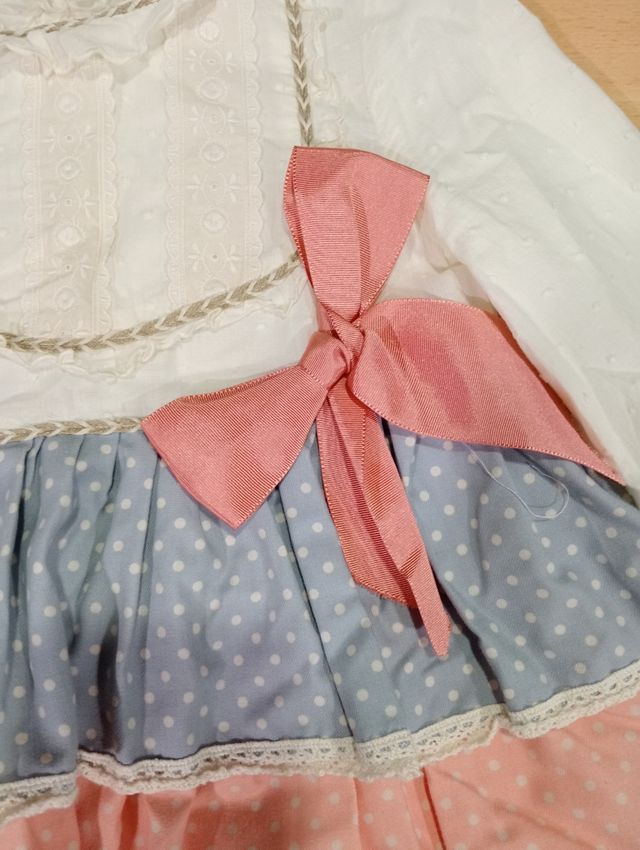 Vestido de volantes con lunares Azul de Colibrí