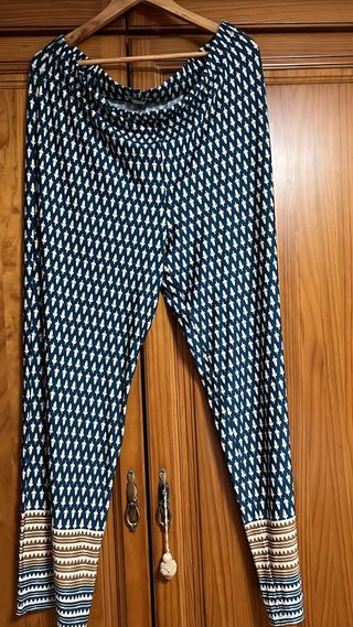 Pantalón estampado azul elástico