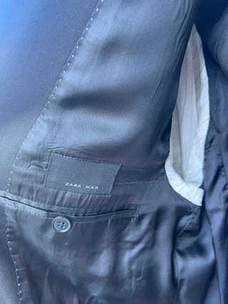 Traje Zara Lana Negro Hombre