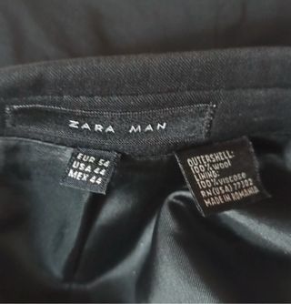 Traje Zara Lana Negro Hombre