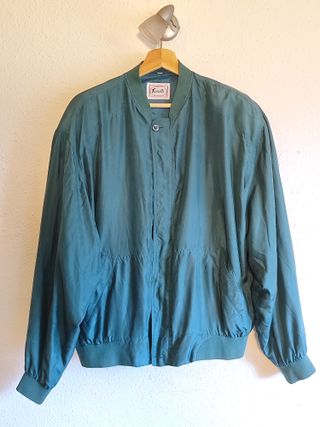 Chaqueta bomber seda Ferretti verde vintage
