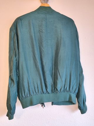 Chaqueta bomber seda Ferretti verde vintage