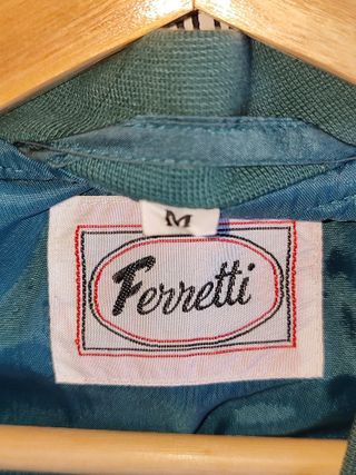 Chaqueta bomber seda Ferretti verde vintage