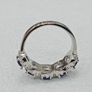 Anillo Circonitas y Zafiro