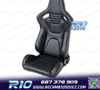 ASIENTO BAQUET UNIVERSAL CUERO NEGRO LOOK EVO